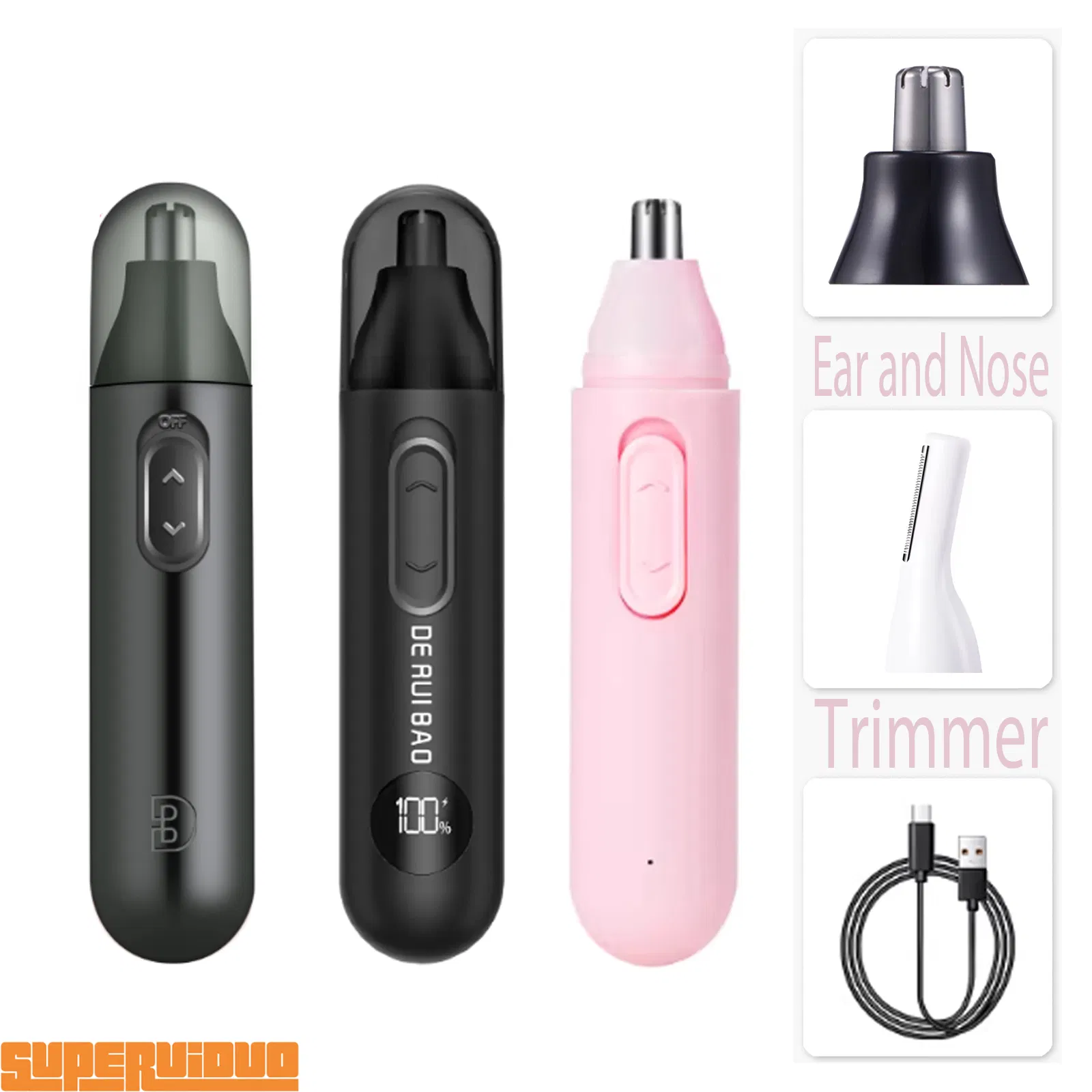 Ergonomic Non-Slip Grip for Easy Control Nose Hair Trimmer