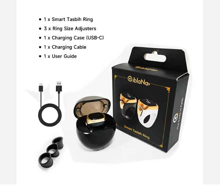 New Arrivals Digital Counter Vibration Reminder Smart Zikr Ring with Alarm Clock