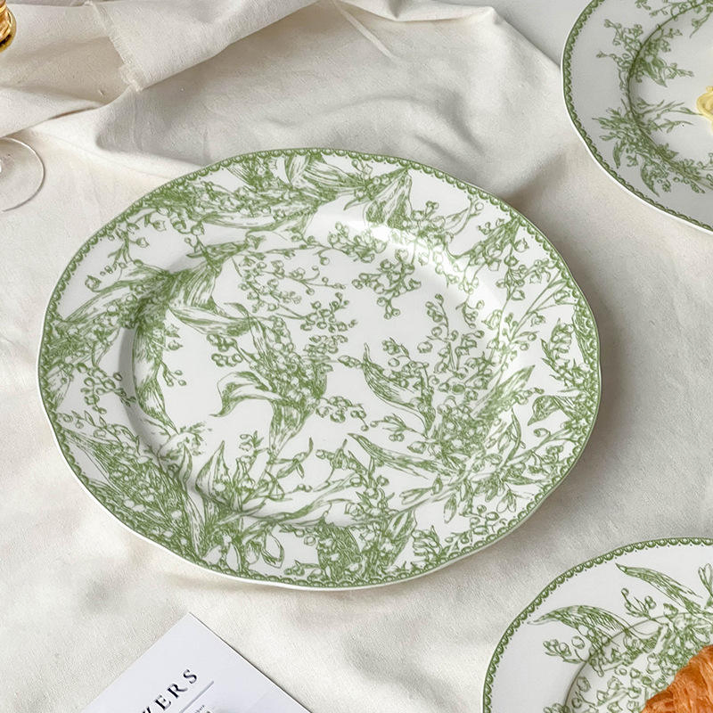 Flower Printed Retro Charger Plates Set for Stylish Wedding Dishes