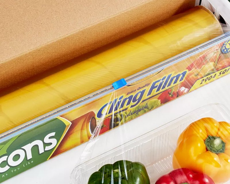 Plastic Roll Food Cover Packaging Printing PVC Transparent Cling Film with Cutting and Color Box for Cooking
