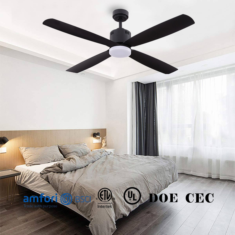 North America Modern Energy Saving Home Decorative Ceiling Fan with Light Remote Control LED Ceiling Fan