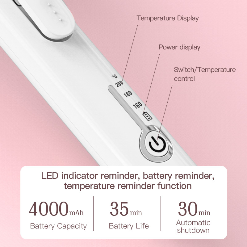 Bidisco Portable Hair Styling Tools Auto Wireless Curling Iron Rotating Rechargeable Cordless Hair Curler