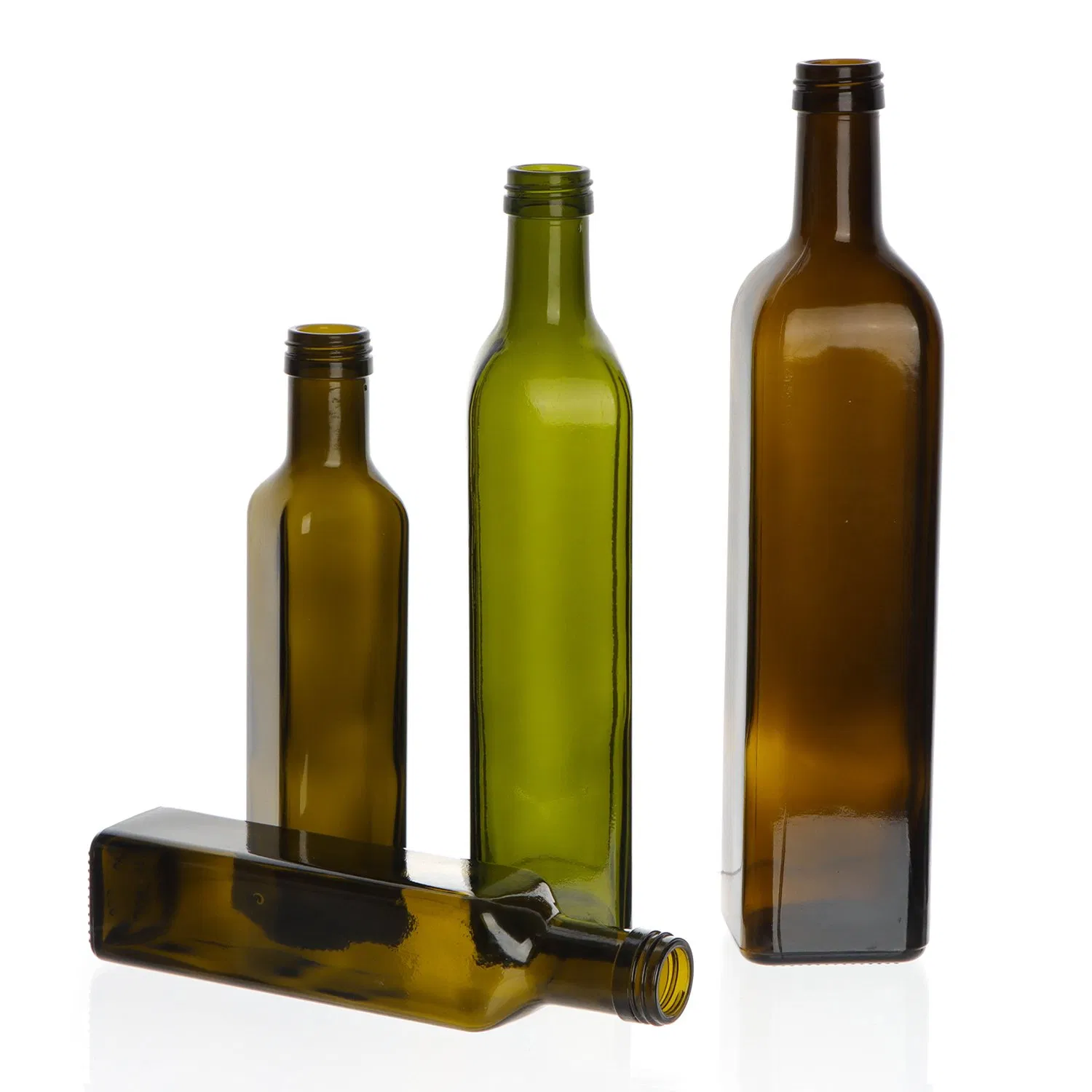 Recyclable 750ml 1000ml Transparent Square Glass Olive Oil Bottles with Cap