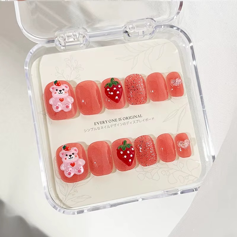 Cute Cartoon Press on Nails for Kids Gift Set