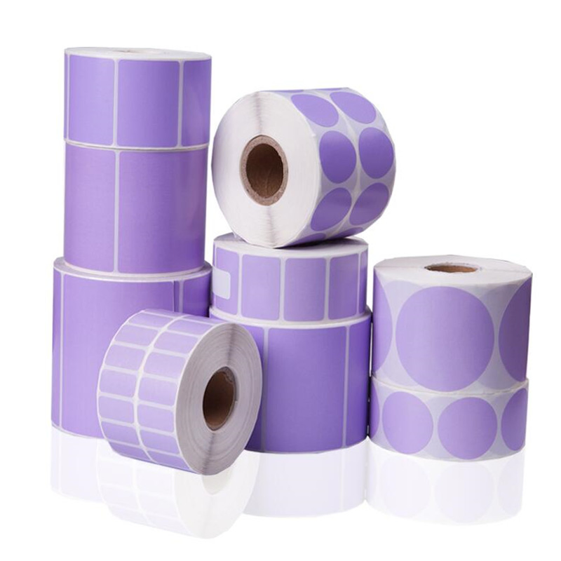 Top Coated Thermal Transfer Colorful Rectangle Self Adhesive Printable Thermal Blank Label