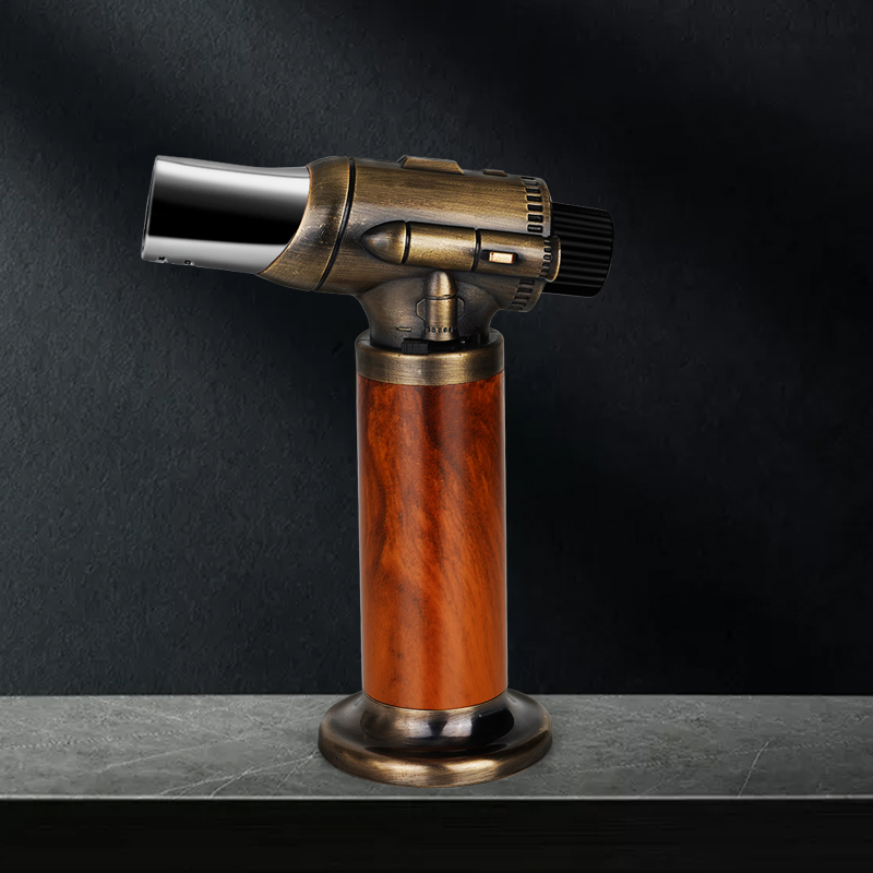 Three Stroke Flame Custom Logo Cigarette Smoke Bullet Butane Torch Lighter