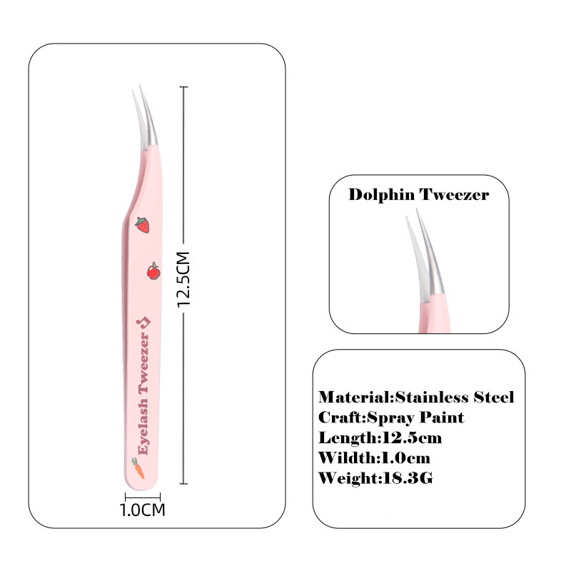 Professional Stainless Steel Beauty Bent Straight Precision Eyelash Extension Lash Isolation Tweezers