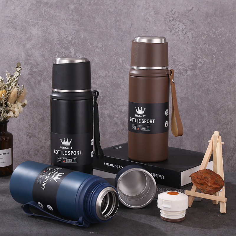 Eco Friendly Termo Flask Vacuum Water Bottle Double Layer Travel Cup Stainless Steel Thermos with All Steel Cap
