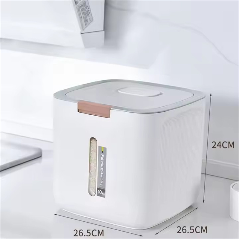 Fashion Press Rice Bucket Plastic Grain Storage Bucket Food Storage Box