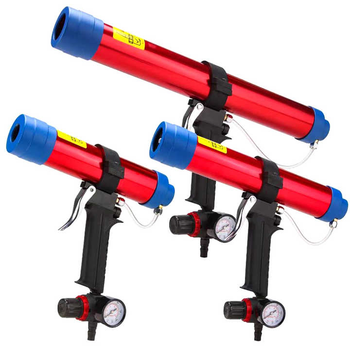 Pneumatic Glass Glue Sealant Gun Kit, Pneumatic Glass Glue Sealant Caulk Gun Cartridge Air Gun 310~600ml