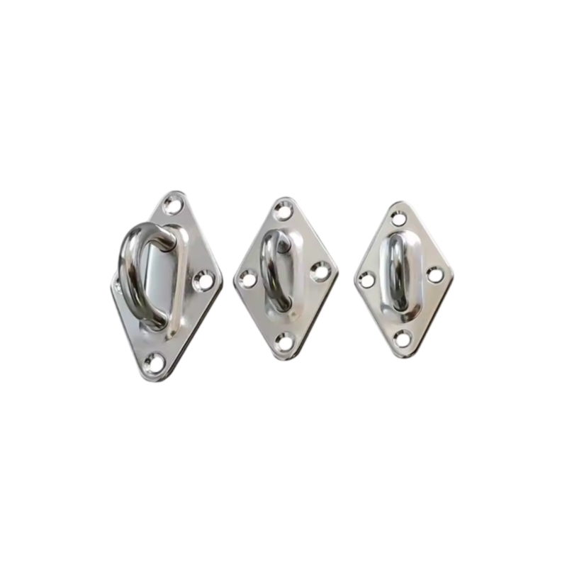 Stainless Steel 304 316 Heavy Duty Wall Mounting Eye Ring Loop Diamond Shaped Plate Pad Metal Ceiling Buckle Hook