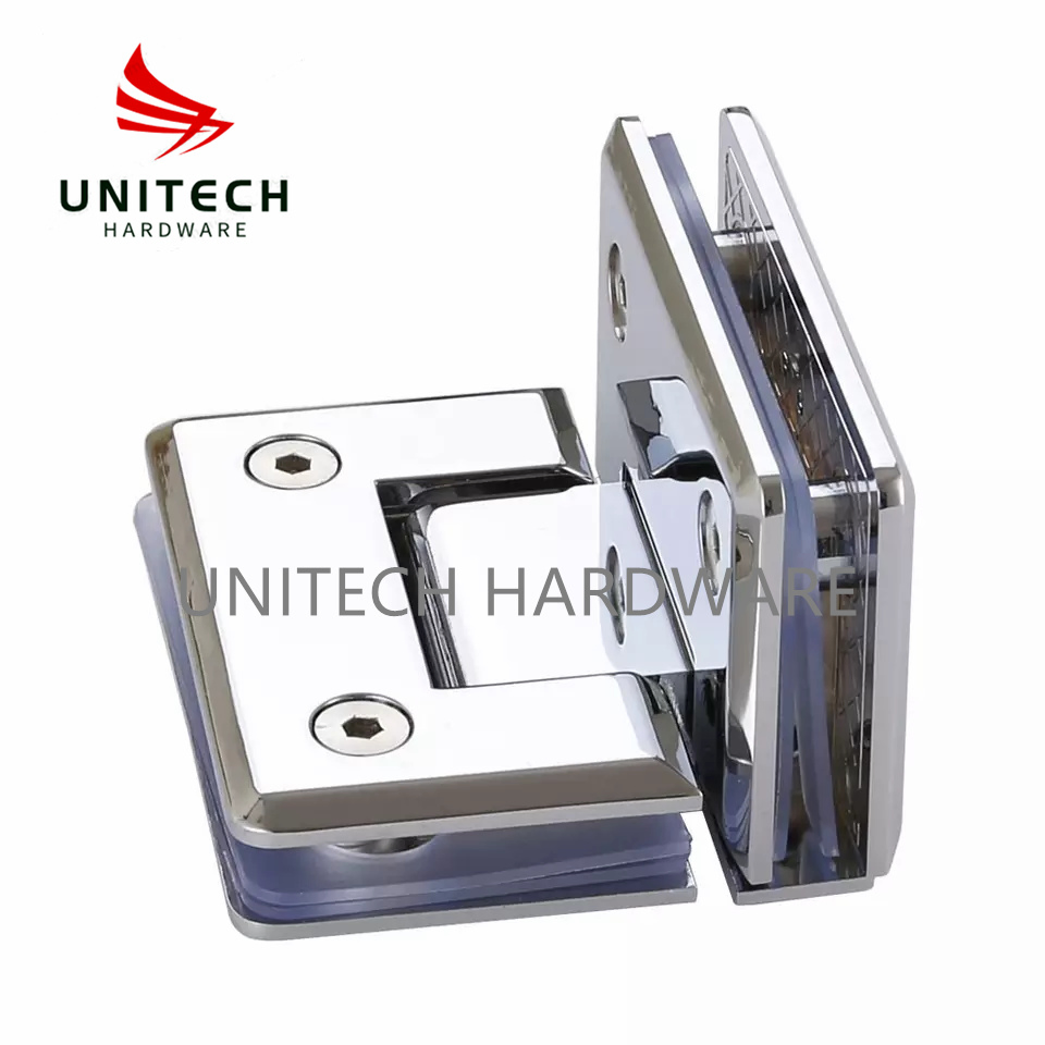 Zinc Alloy Material 90 Degree Glass to Glass Shower Door Clamp Hinge