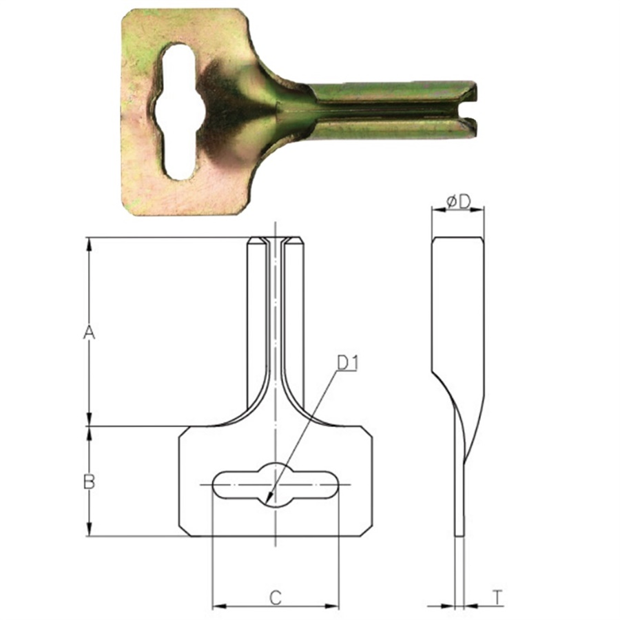 Galvanized Steel Key Anchor Ceiling Expansion Anchor for Fast Installation of Pipes