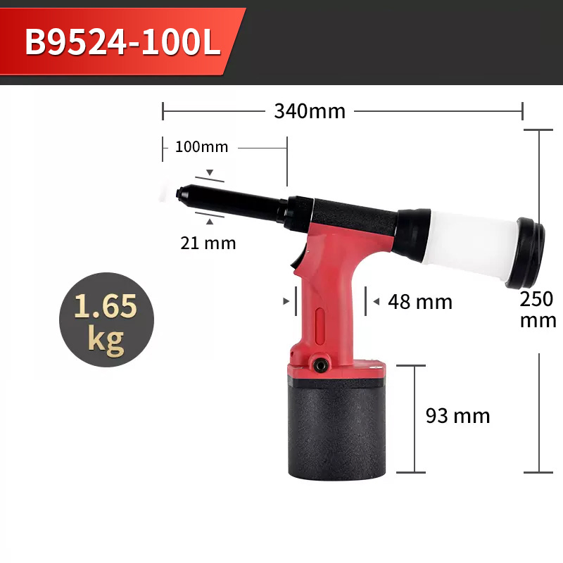 Lightweight Comfortable Operation B9524-100L Extended Tube Pneumatic Riveting Gun