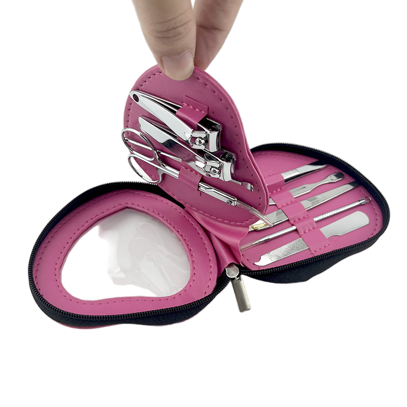 Beauty Stainless Steel Durable Pedicure Manicure Set with Heart Shape Bag