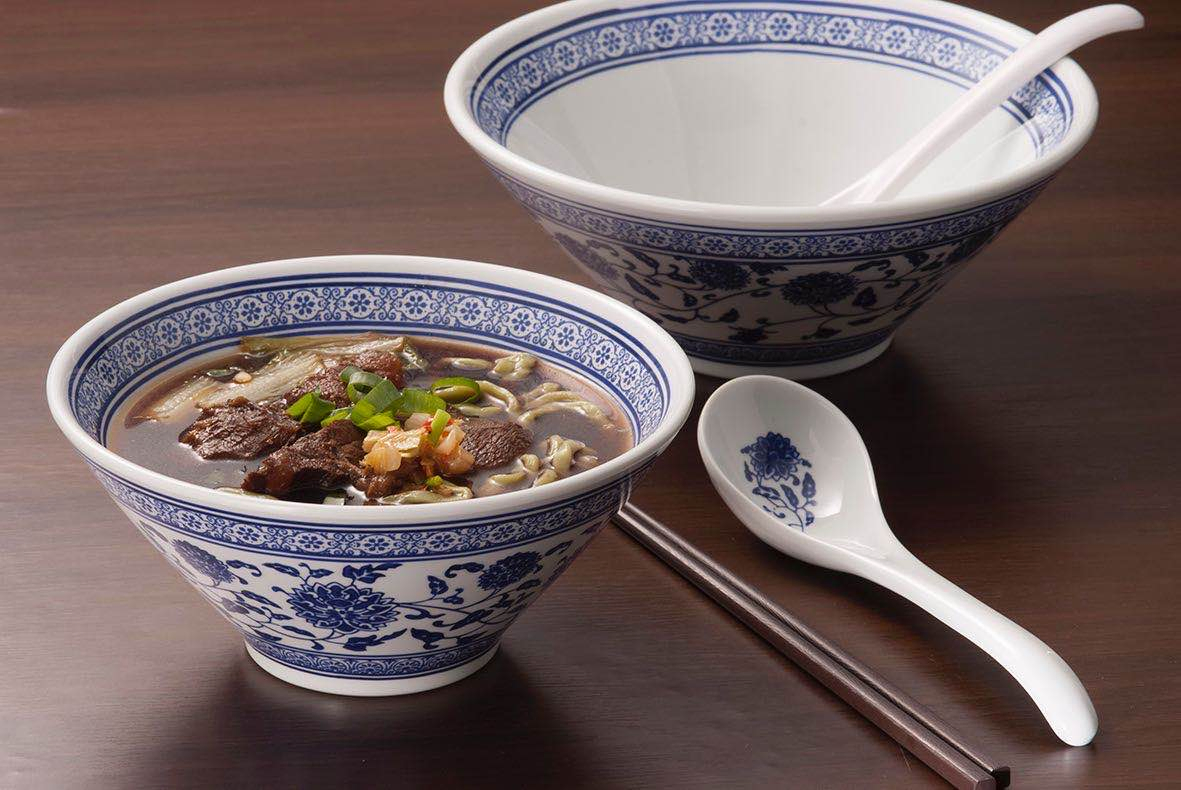 Blue Lines Pattern Melamine Bowls 9 Inch 1300ml Japanese Ramen Noodles Serving Bowl