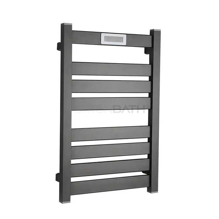 Ortonbath Towel Warmer with Built-in Timer for Bath Hardwired Heated Drying Rack Straight Bars Mirror Polish