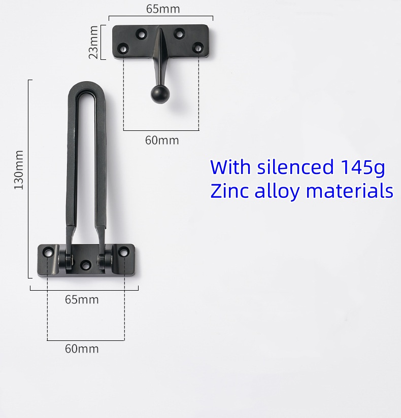 Zinc Alloy Large Anti-Theft Clasp Deduction with Silicone Rubber for Hotel Safety Door Hardware Security Chain Door