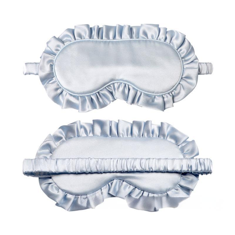 100% Mulberry Silk Eye Mask Manufacturer Customized Spot Wholesale Home Textile Bedding Comfortable Wood Ear Edge Blackout Silk Eye Mask