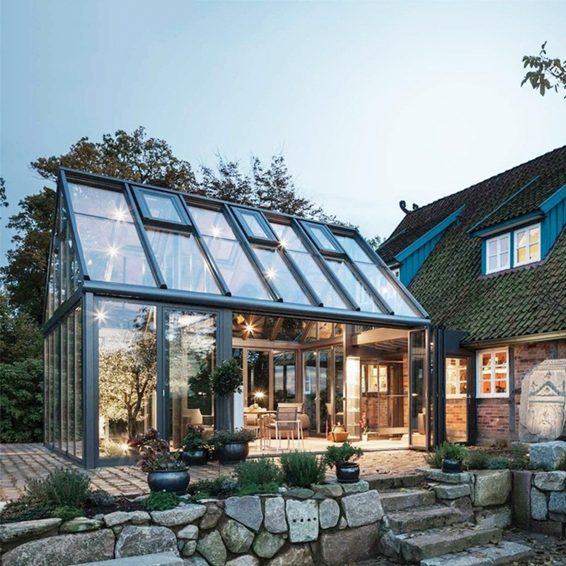 Modern Aluminum Sunroom with Slant Roof Lowes Living Room Conservatory Enclosure Outdoor Glasshouse and Glassroom