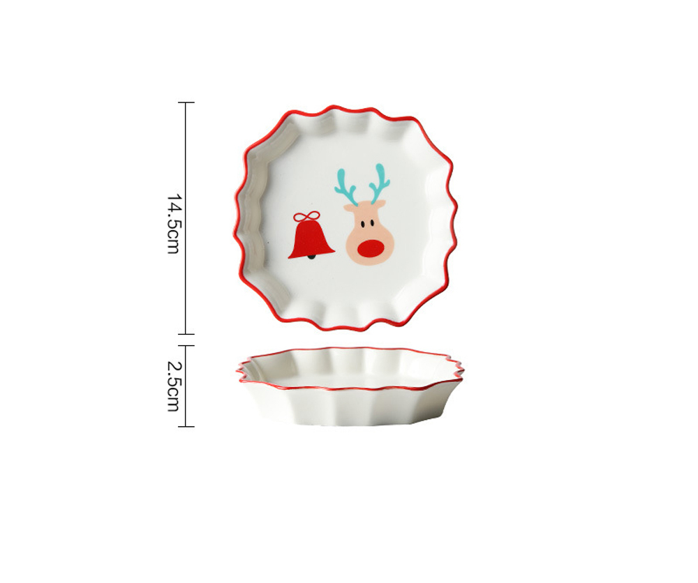 Vintage Christmas Cute Cutlery Home Ceramic Steak Plate