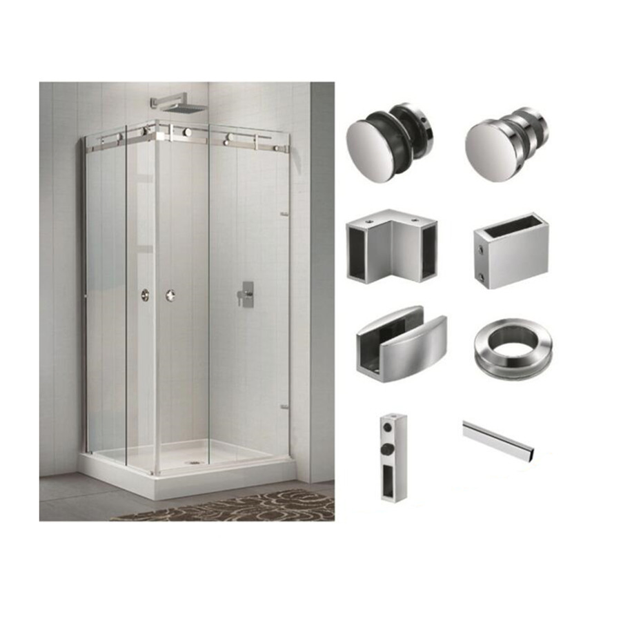 Frameless Bathroom Glass Door Mute Pulley Track Accessory Sliding Shower Door Kits