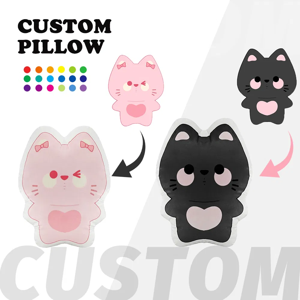 Custom Pink Cat Pillow Home Decor Pillows Soft Polyester Custom Pillow