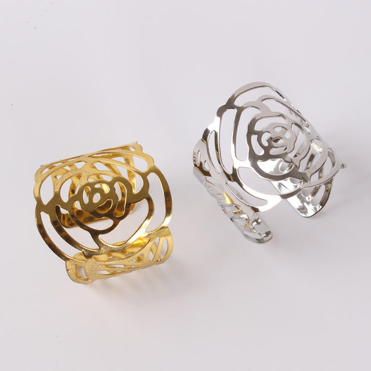 Gold Silver Kirsite Metal Hotel Restaurant Wedding Dinner Napkin Ring