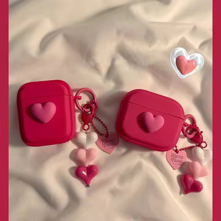 Popular Ins Rose Red Heart and Spider Man Bluetooth Case Earphone Case Suitable