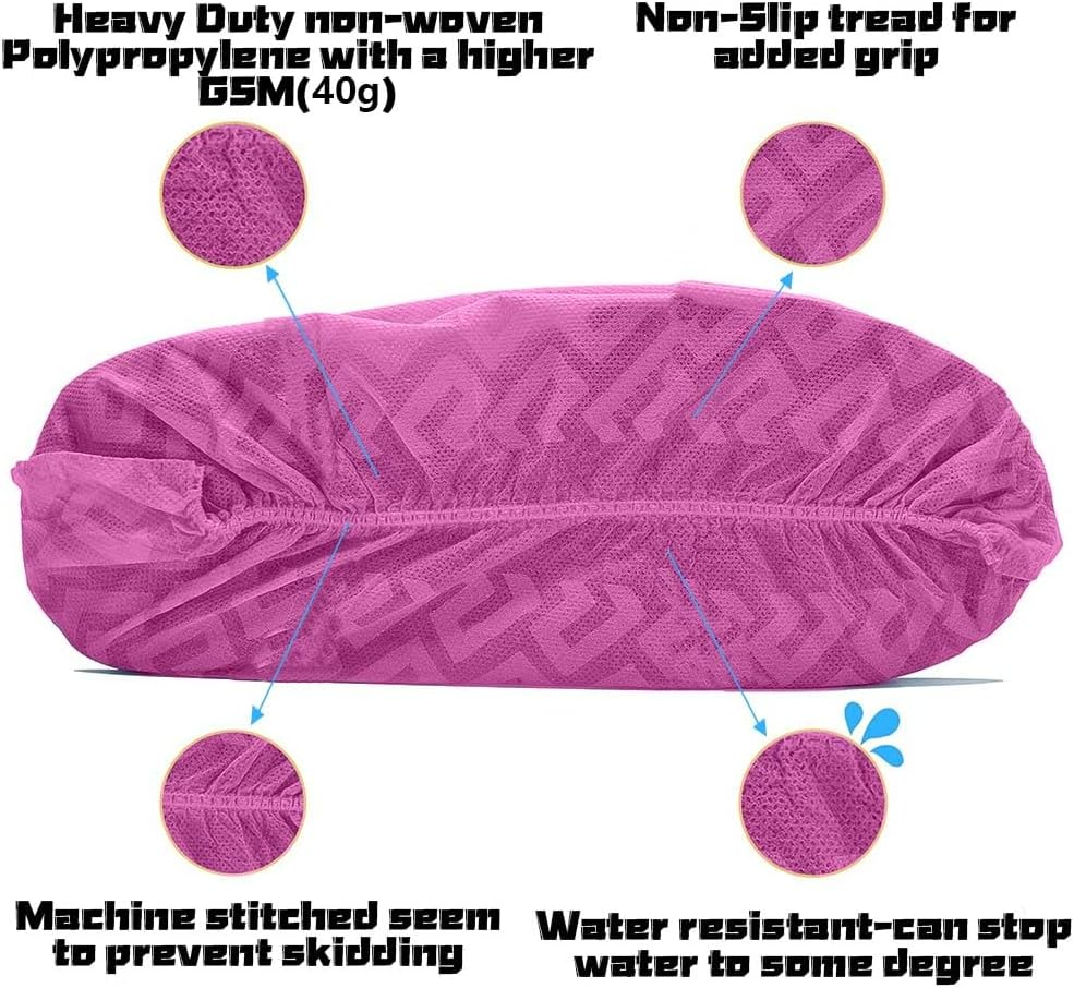Pink Non-Slip Durable Thicked Non-Woven Overshoes Protector Disposable Shoe Cover