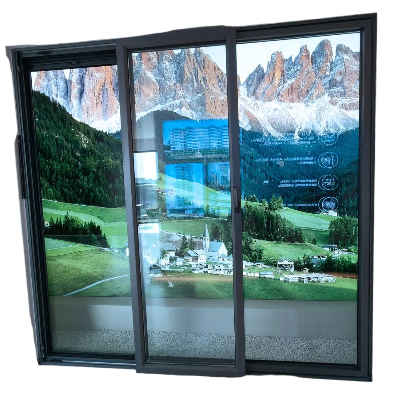 Dual-Mode Operation Horizontal Sliding Top-Tilt Inward Double Insulating Glass Door with Screen and Railing