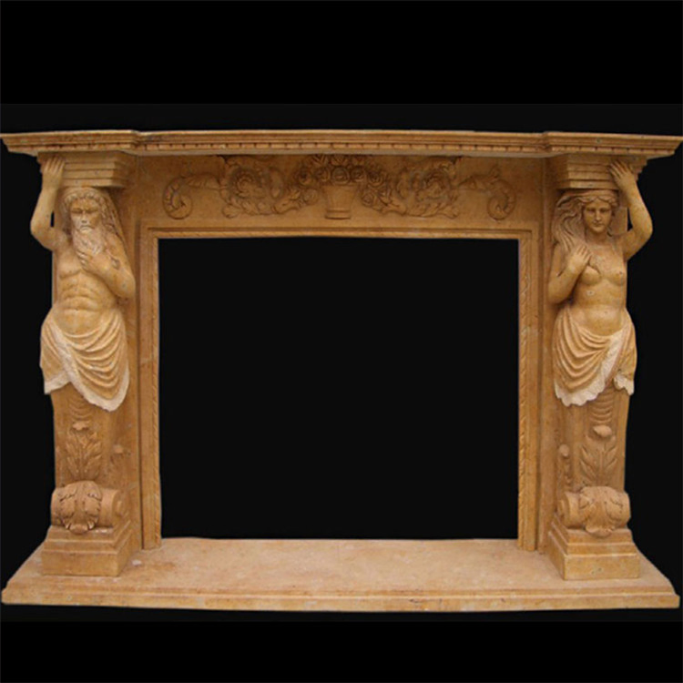 White Marble Stone/Limestone/Travertine Fireplace with Good Carving