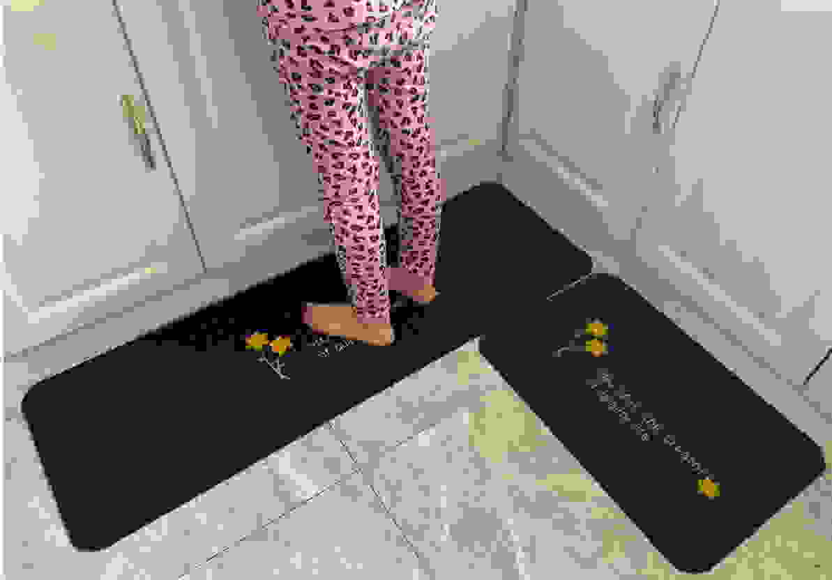Custom Design Simple Pattern Indoor Doormat with Non-Slip TPR Backing for Kitchen