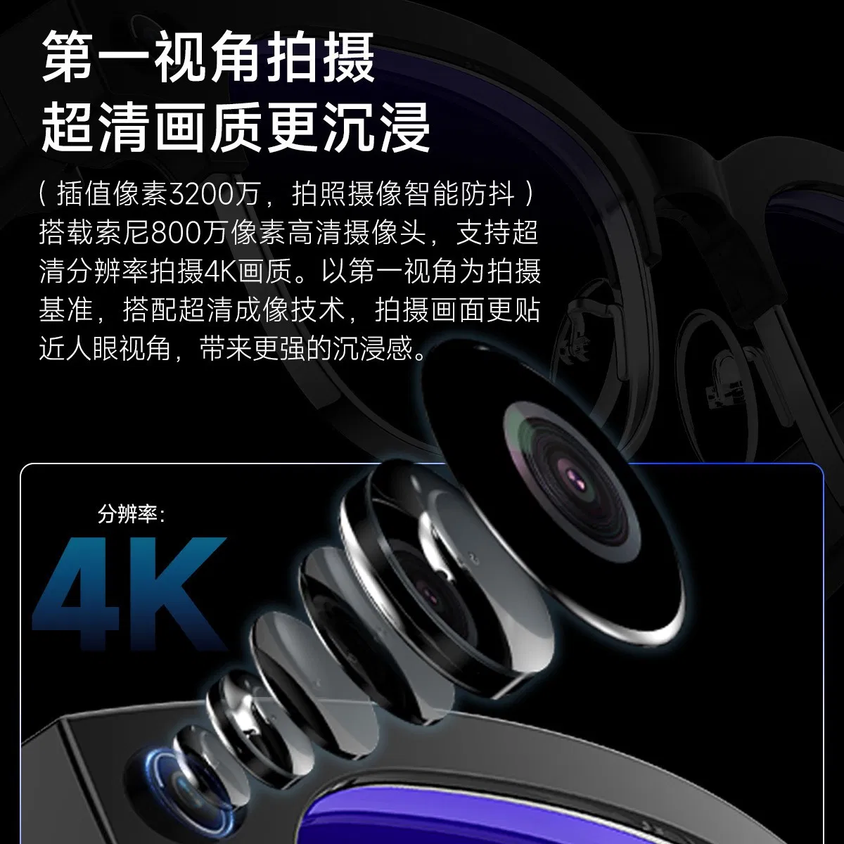 Умные очки Bluetooth с AI-переводчиком и видеозаписью