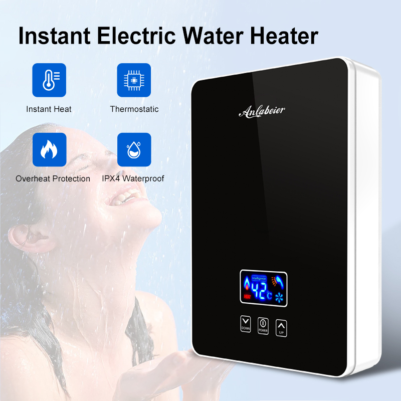 High Efficiency 6000W 220V Instant Electric Shower Heater Compact Tankless Basin Water Heater