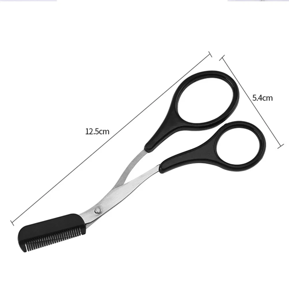 Hot Sale Stainless Steel Eyebrow Trimming Scissors with Eyebrow Comb