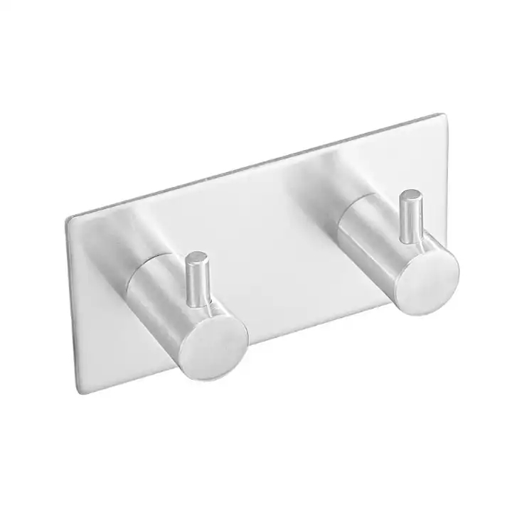 Self Adhesive Towel Robe Hook Wall Stainless Steel Metal S Shape Hook