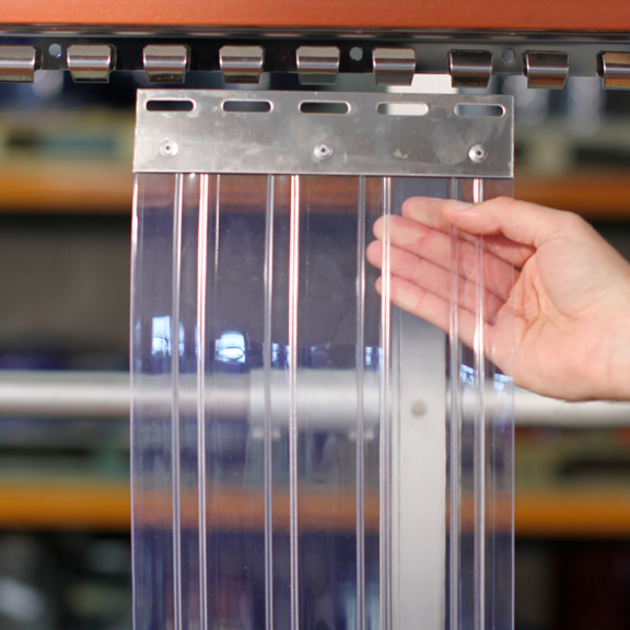 PVC Strip Curtain Rail Stainless Steel Hanging Rail with Hanger Clamp