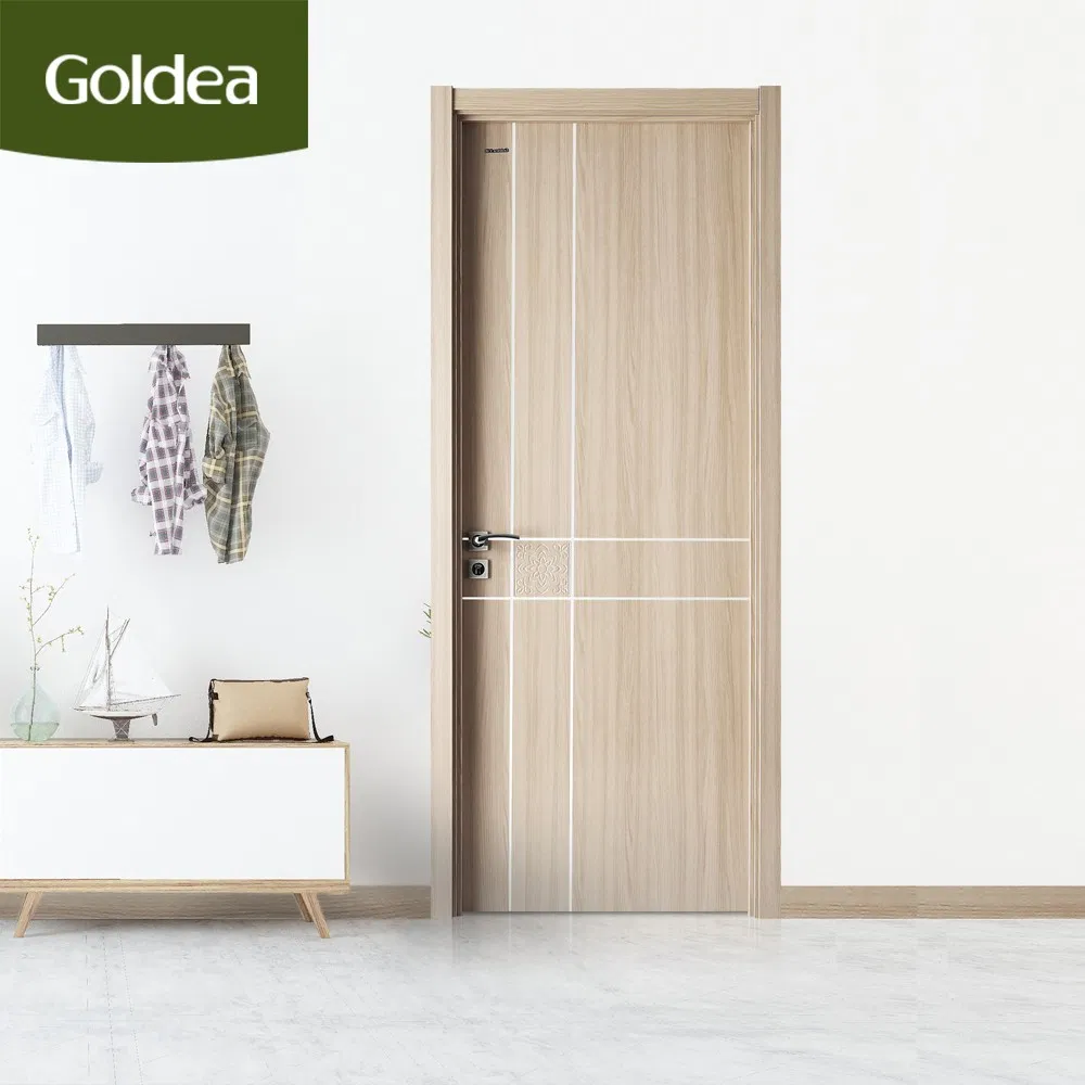 Goldea 39 Years Factory Hot Sale Wooden Swing China Manufacturer Hospital Interior Wooden MDF Bathroom Door with PVC Finish