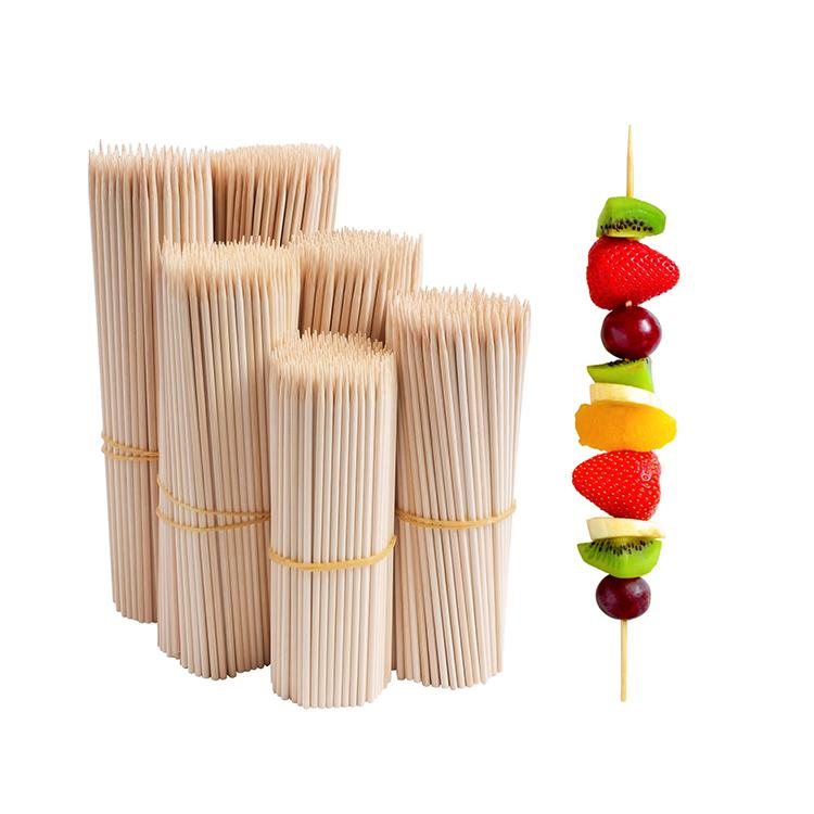 Factory Sale Barbecue Sticks Disposable Round Bamboo Skewer for BBQ