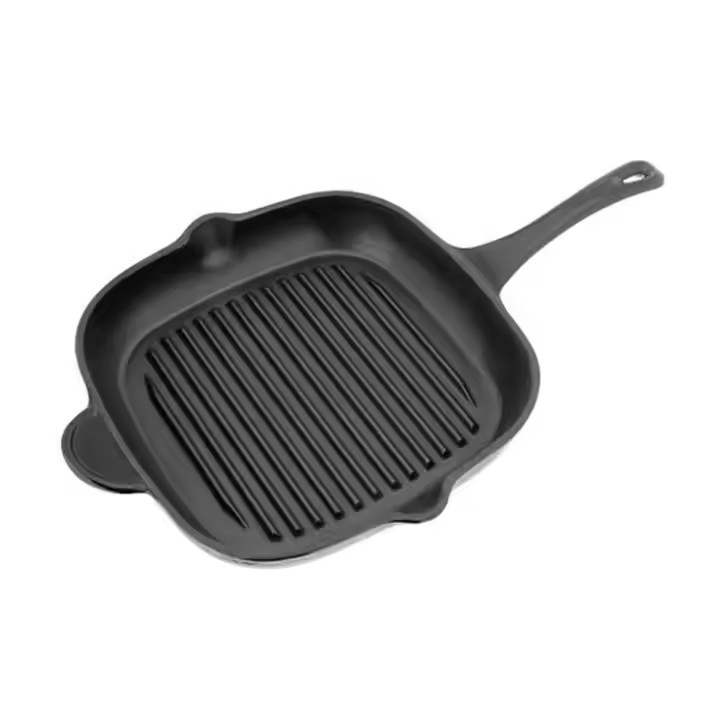 Factory Supply Hot Sale Vegetable Oil Coating Cast Iron BBQ Cookware Griddle Fry Pan