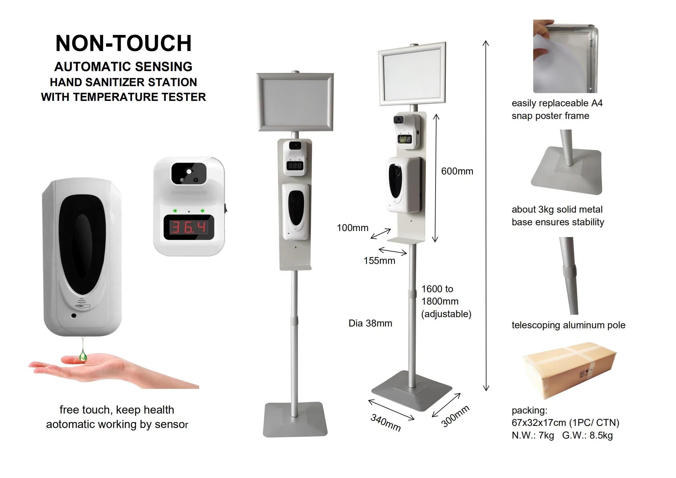 Non-Touch Stand for Hand Sanitizer 10