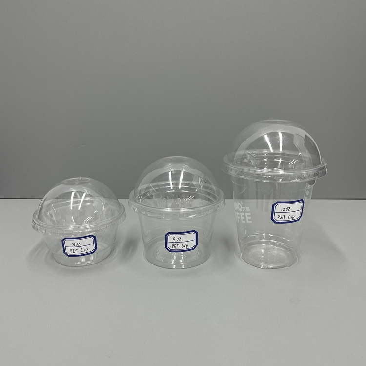 12oz 16oz 20oz 24oz Compostable Clear Plastic Cups Disposable Iced Coffee Cups with Flat Lids Biodegradable Cold Drinking Cups to Go Coff