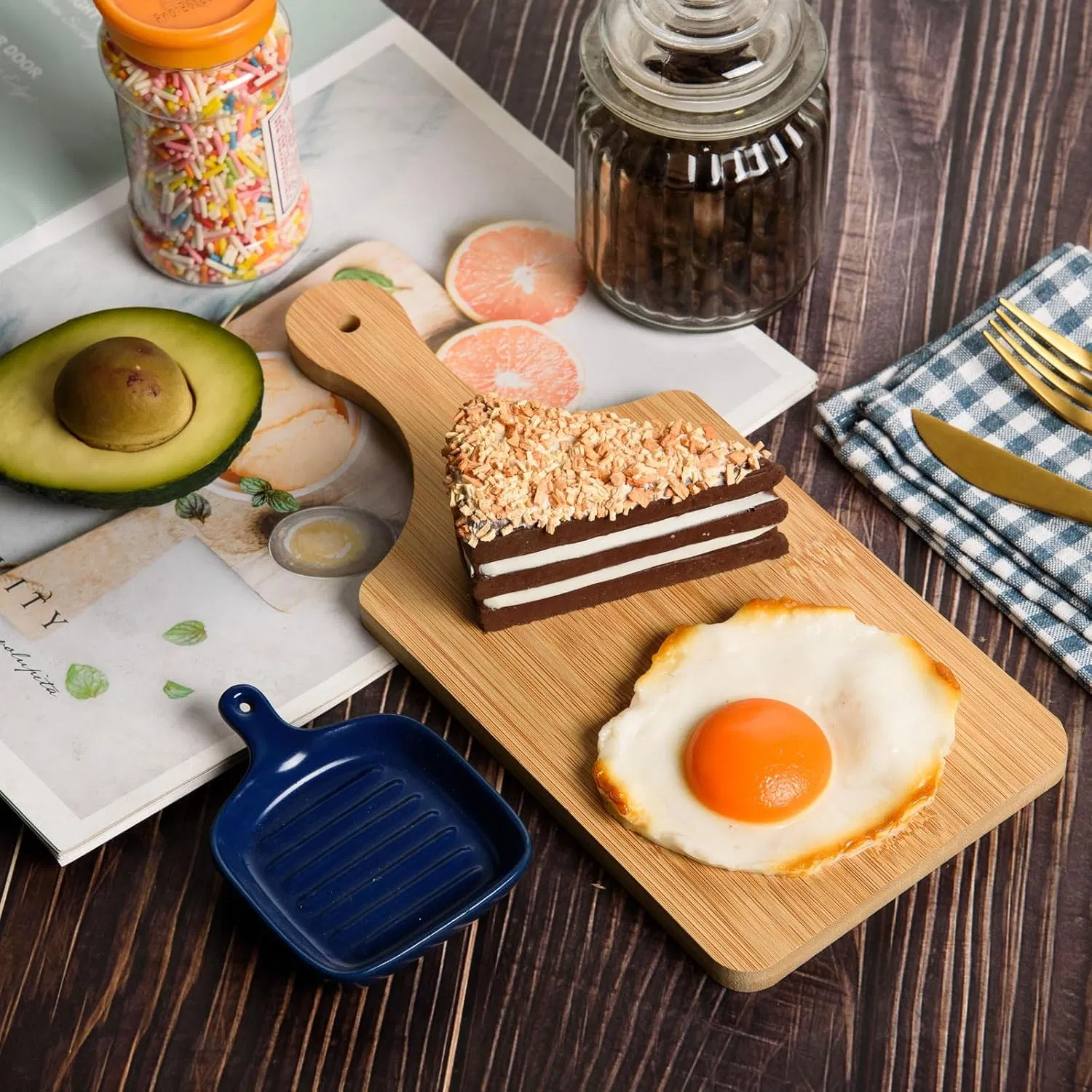 Набор разделочных досок с ручкой, 6 шт, для сервировки