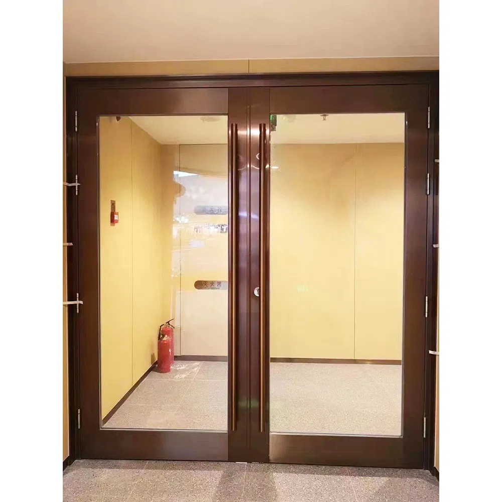 Tined Glass Aluminum Frame Low-E Glass Automationtelescopic Gear Transmission Automatic Sensor Tempered Glass Sliding Door