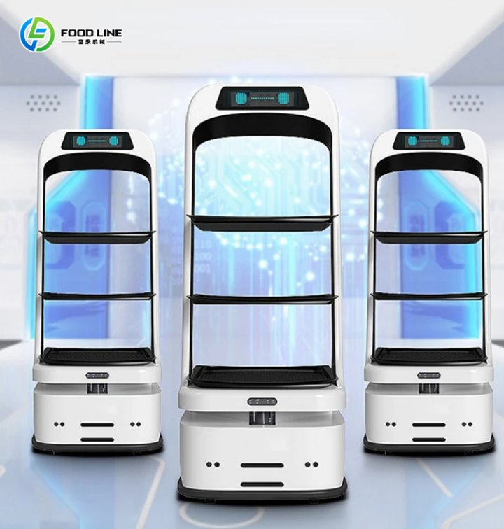 Multi-Layer Tray Smart Navigation Restaurant Food Delivery Robot