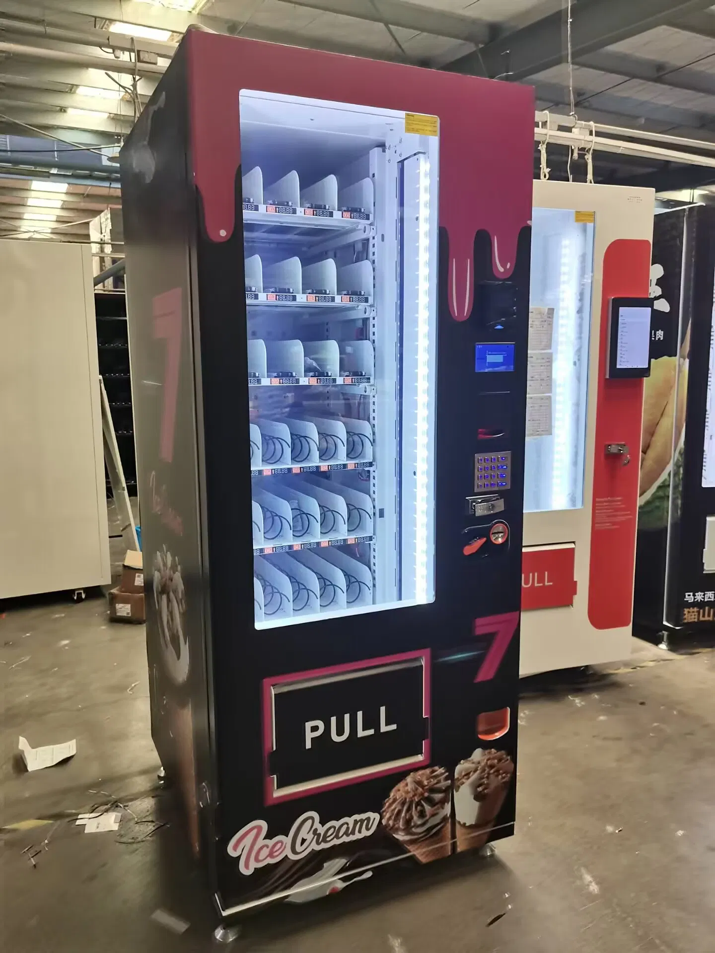 24 Hour Self-Service Smart Fully Automatic Ice Cream Vending Machine with Elevator