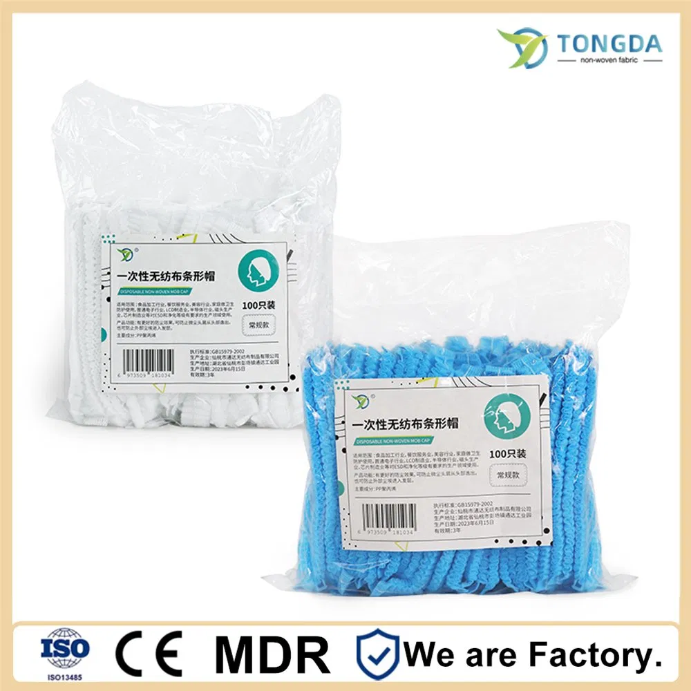 Disposable Non-Woven Clip Mob Caps Hairnets Head Cover Caps