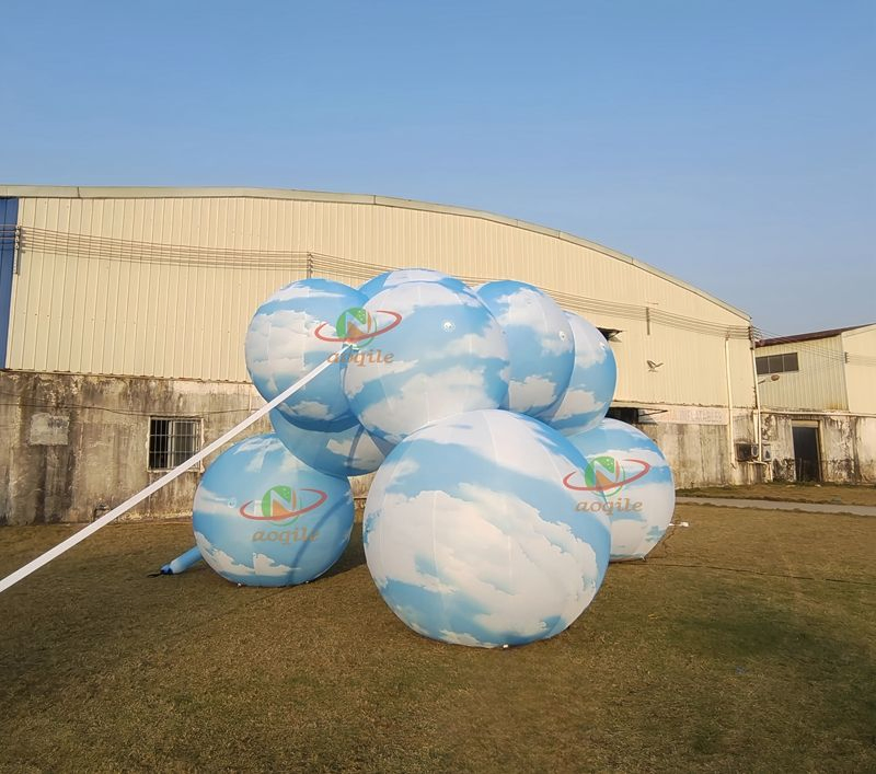 Custom Inflatable Pod Pavilion for Art Exhibition. Giant Inflatable Cloud Balloon with Printing for Events