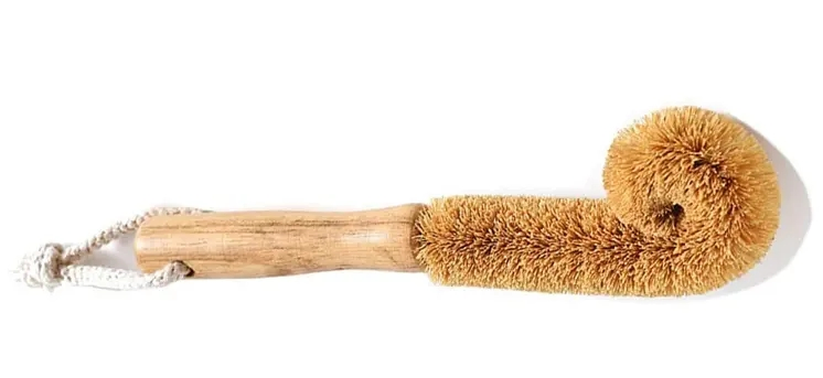 Щетка для мытья бутылок из кокосового волокна с деревянной ручкой